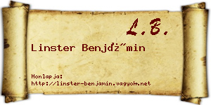Linster Benjámin névjegykártya